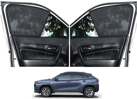 Auto Dean FIX-Type, Non Magnetic Half Car Sun Shades Specific for Maruti Suzuki Fronx (Z Black)