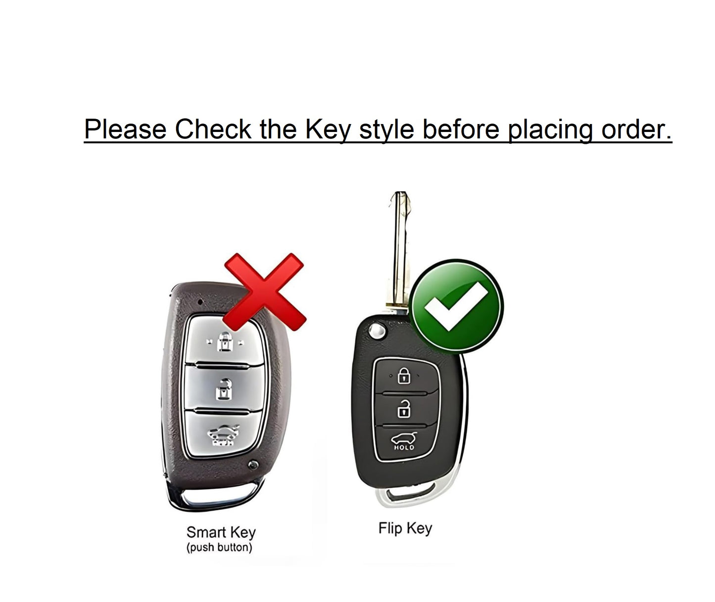 Auto Dean luxurious zinc Alloy+ silicon key case for Hyundai Verna, Creta, Venue, Alcazar, Grandi10, i20, Exter, Tucson, Aura etc. (3 button flip key only)