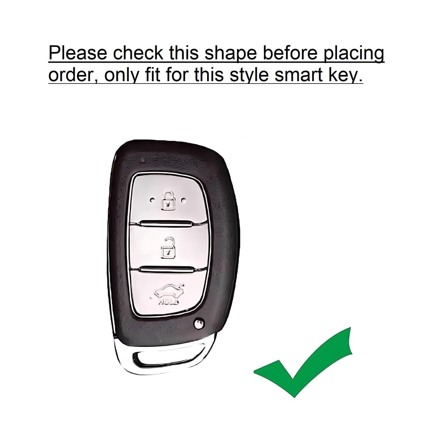 Auto Dean luxurious Zinc Alloy + Silicon Key case, Heavy Duty/ Durable/Stylish. for Hyundai i20, Tucson, Creta, Alcazar, Venue, exter, Aura etc. Please Check The Style of Key (3 Button Smart Key)