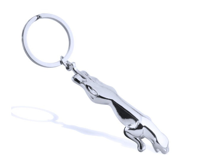 Auto Dean Premium silver color metallic jaguar Shape keychain. Lightweight, Durable, Stylish.