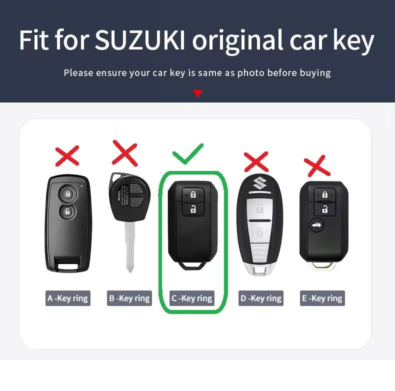 Auto Dean luxurious Alloy + silicon Key case for Suzuki Fronx, Swift, Baleno, Dzire, Grand vitara, Brezza, Spresso, Celerio, Wagonr etc. ( Samrt keys only)