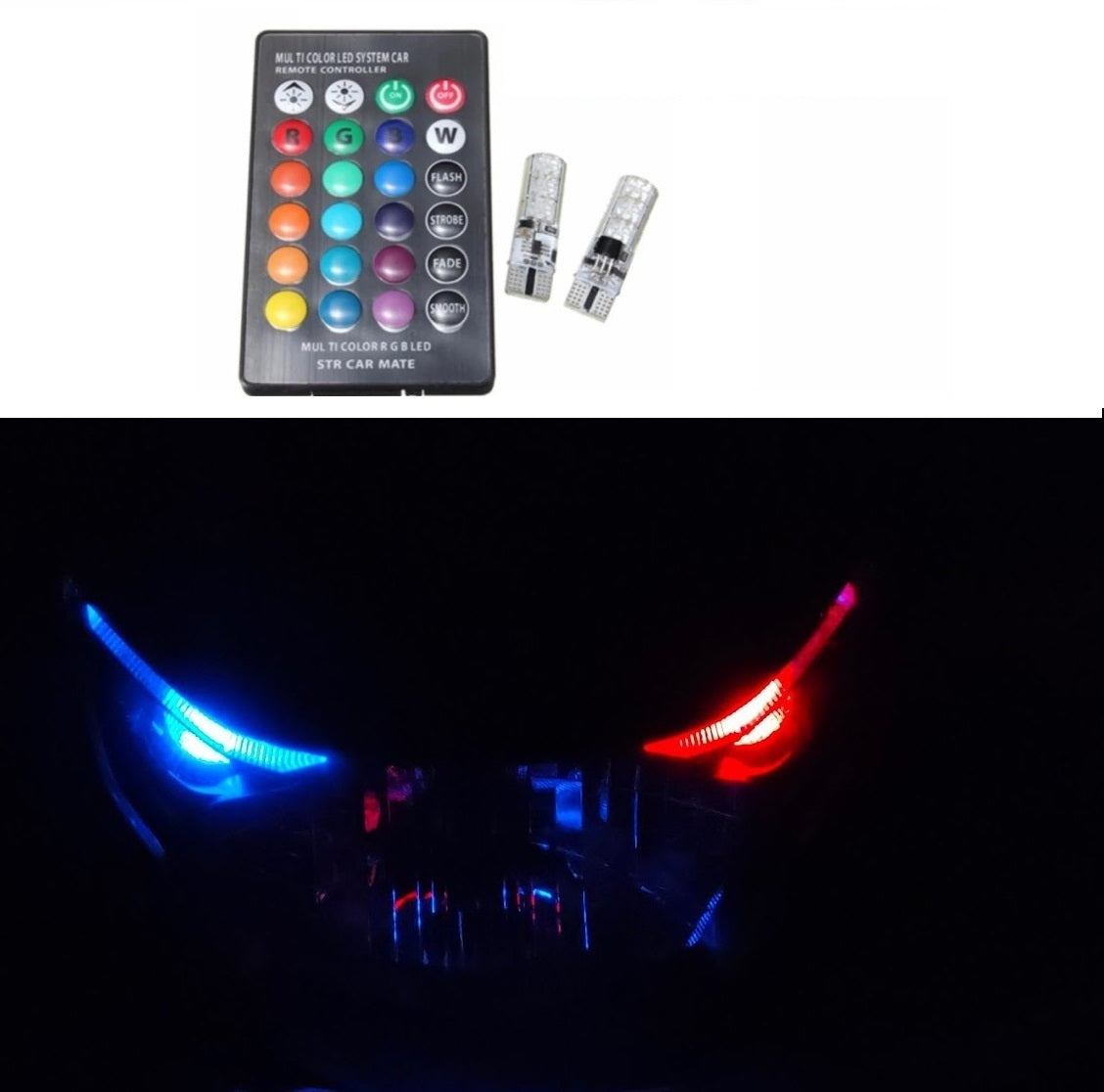 Auto Dean T10 RGB Interior Parking light, Multicolour Light with Wireless Remote, Universal for All Cars & Bikes. Different light Modes.