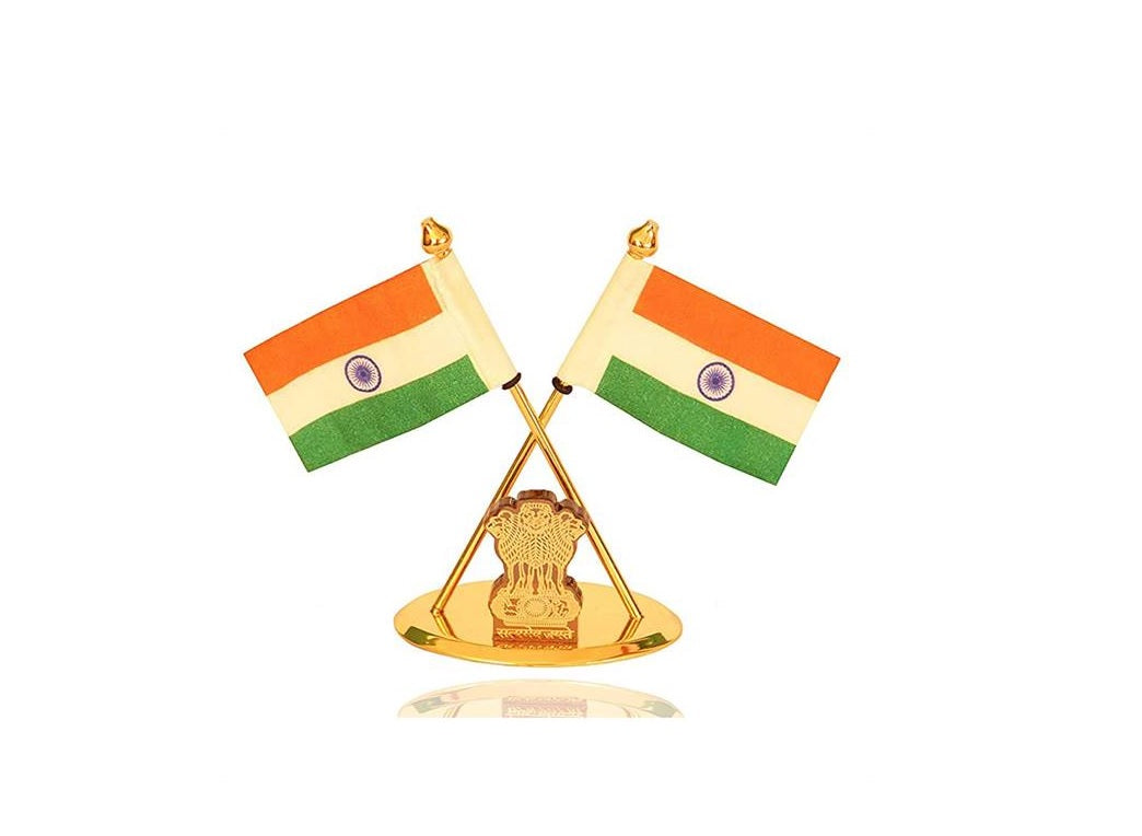 Auto Dean Khadi Flag for car Dashboard & Office Desk, showpiece Figurine for Home,Office,Khadi Flags (Ashoka design Flag)