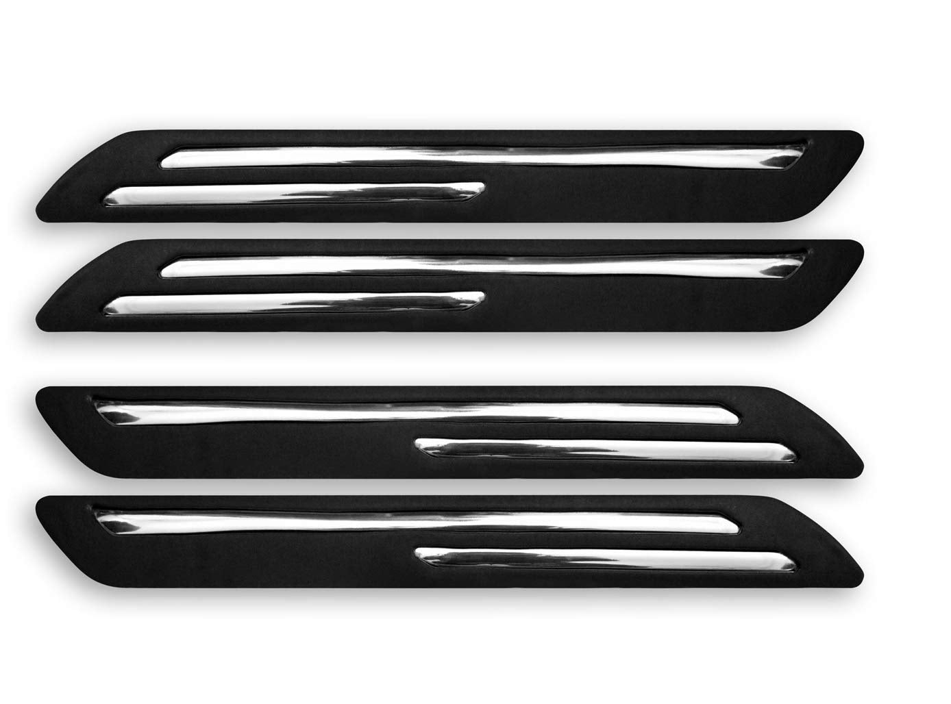 Auto Dean car Chrome and pvc Bumper Guard, Universal for All Cars. Pack of 4 pieces.