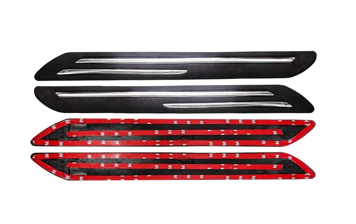 Auto Dean car Chrome and pvc Bumper Guard, Universal for All Cars. Pack of 4 pieces.