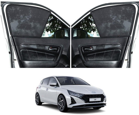 Auto Dean FIX-Type, Non Magnetic Half Car Sun Shades Specific for Hyundai i20 2020 - Present (Z Black)