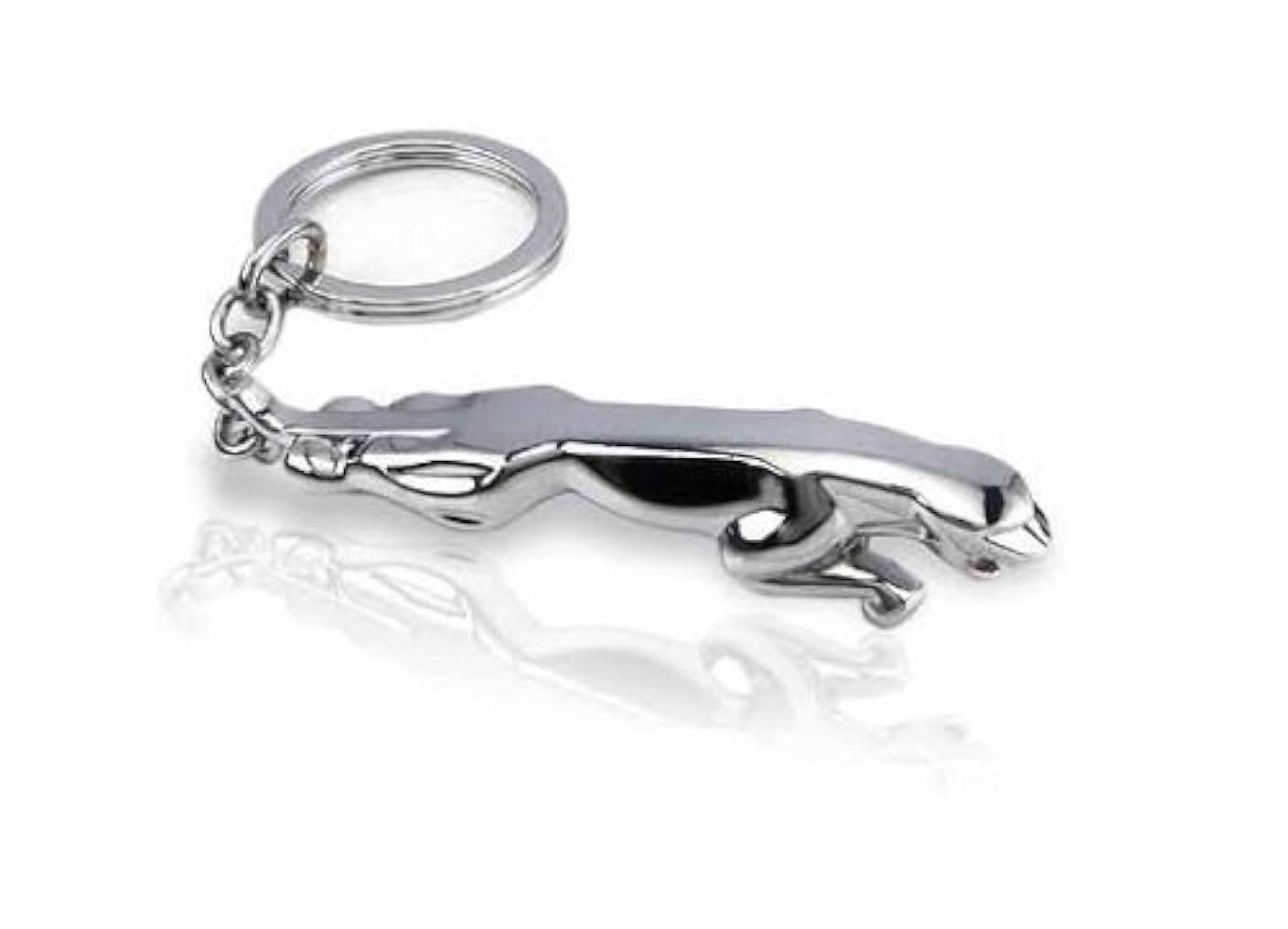 Auto Dean Premium silver color metallic jaguar Shape keychain. Lightweight, Durable, Stylish.