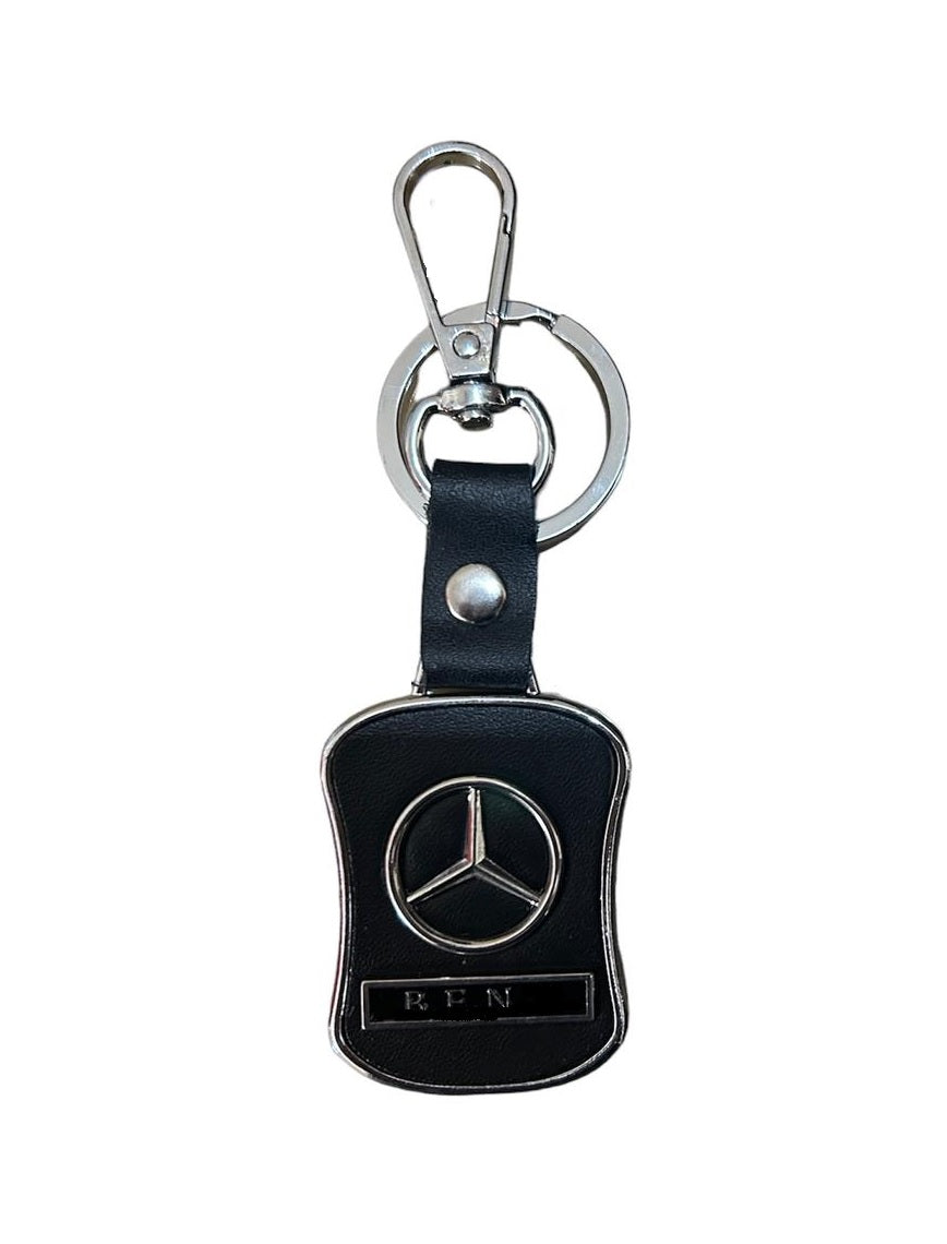 Auto Dean Mersedes black and silver premium key chain/leather metallic/durable.