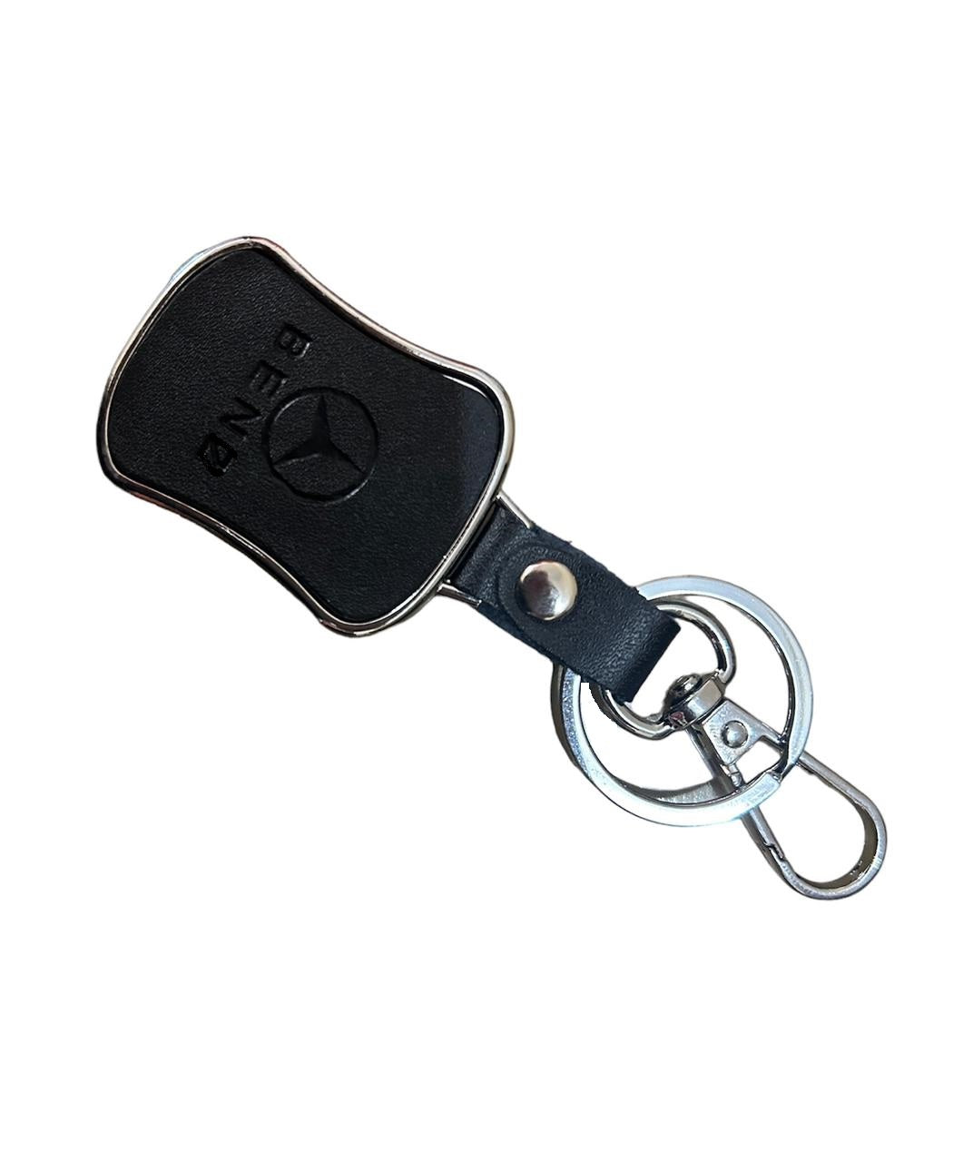 Auto Dean Mersedes black and silver premium key chain/leather metallic/durable.