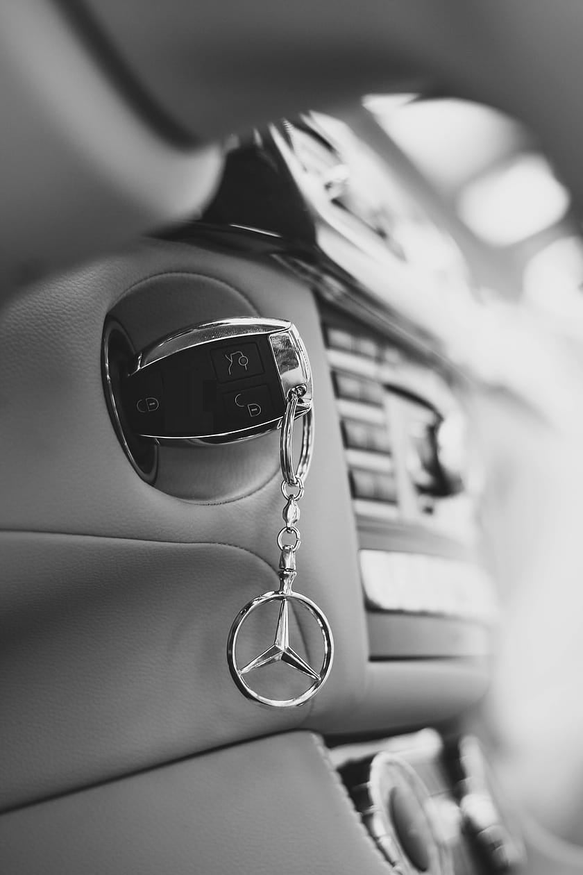 Auto Dean premium metallic silver color Merc. keychain, luxurious keychain.