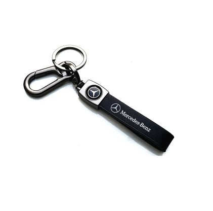 Auto Dean Premium Mersedes Key chain/Key ring, Black Leather and Smoke Black Metal.