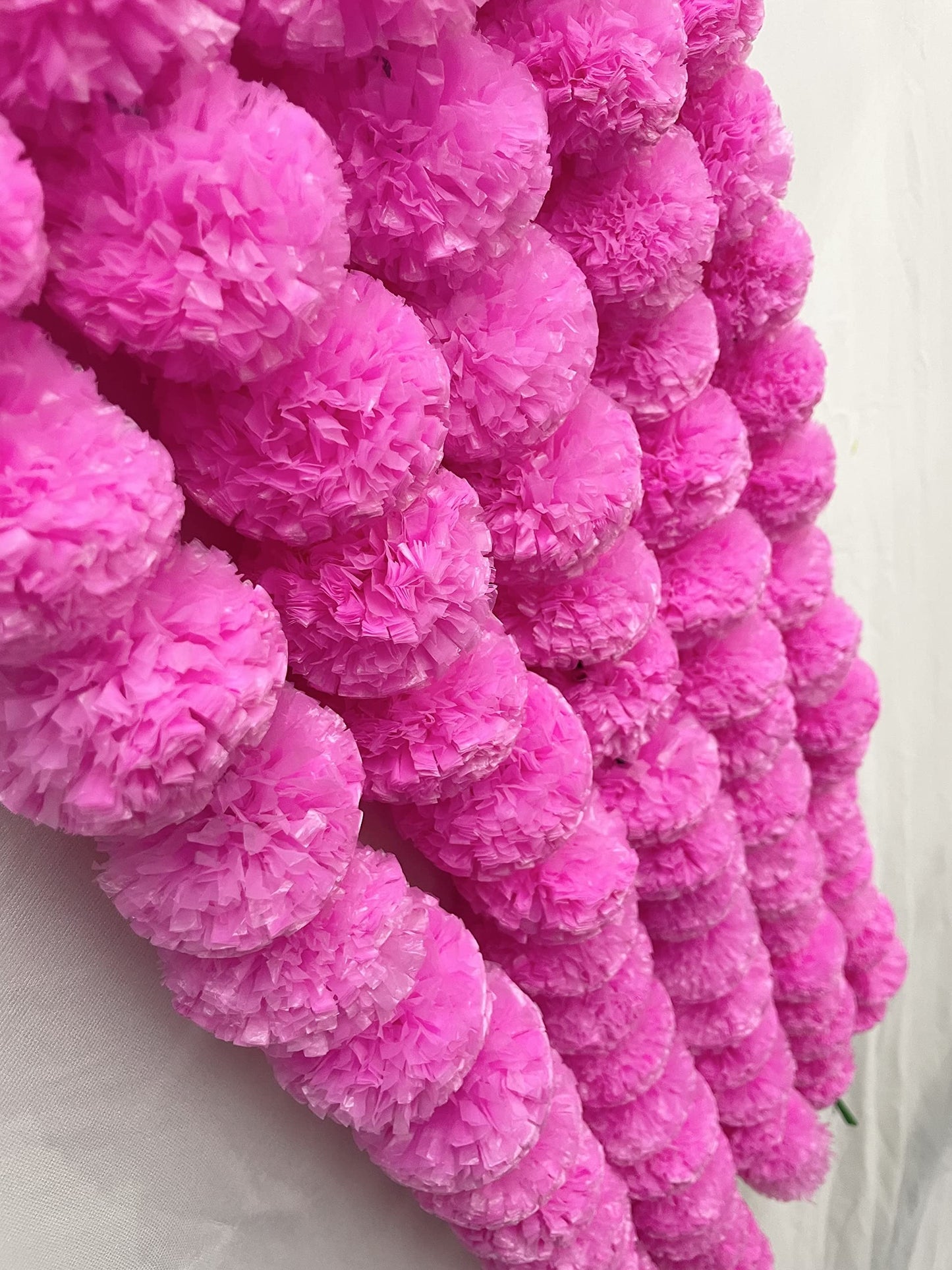 Virat International Artificial Marigold Phool mala for Diwali Decoration, Home Decor, Mandir Decoration, Occasions, Festivals etc, Approx 5ft. Long (Pink Pack of 10 mala)