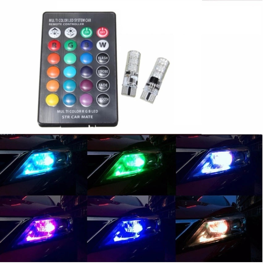 Auto Dean T10 RGB Interior Parking light, Multicolour Light with Wireless Remote, Universal for All Cars & Bikes. Different light Modes.