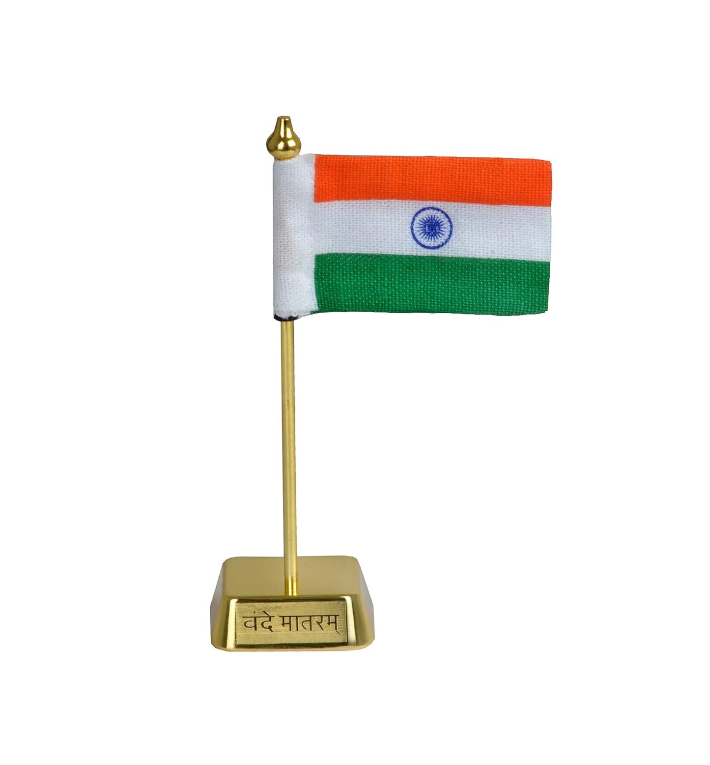 SGL Indian Khadi and Metallic Flag for car Dashboard, Office and Home. Have This Indian Flag and Enjoy The Feeling of patrotism. (Single Plain Flag)