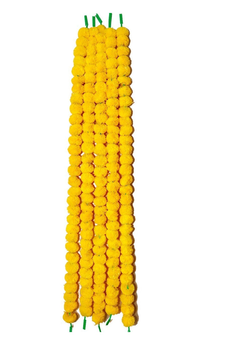 Virat International Artificial Marigold Phool mala for Diwali Decoration, Home Decor, Mandir Decoration, Occasions, Festivals etc, Approx 5ft. Long (Yellow Pack of 10 mala)